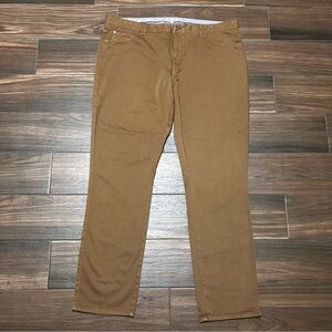 Peter Millar Men’s Sateen Chino Brown Khaki Pants Tan 42 Sateen Modal Cotton